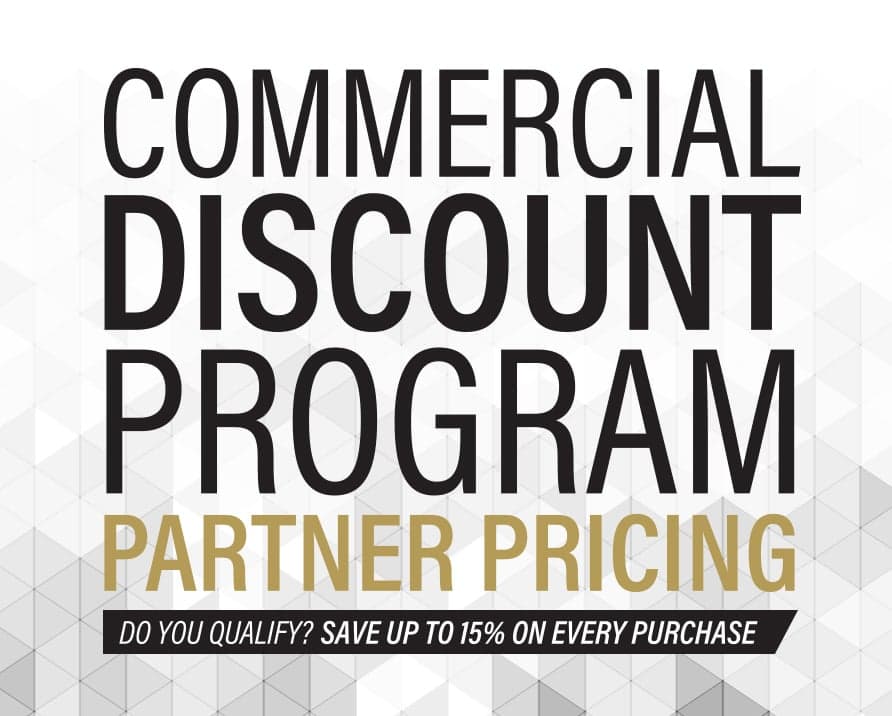 Distributor 15% Off Wholesale Prices With the Commercial Discount Program