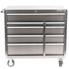 41-Inch 9-Drawer Stainless Steel Rolling Cabinet